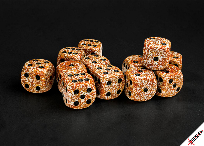 Chessex: Speckled 16mm 12 D6 Dice Block - Rust
