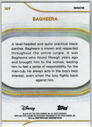2025 Topps Chrome Disney Refractor Parallel Card 107 Bagheera