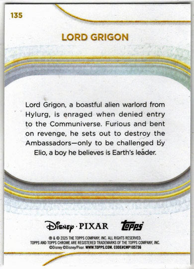 2025 Topps Chrome Disney Base Card 135 Lord Grigon