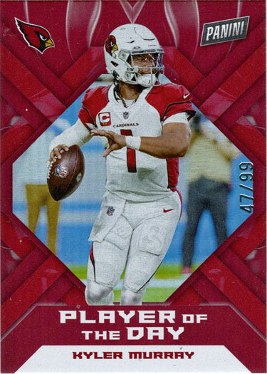 Panini Player Of The Day Football 2022 Red Foil Parallel Card 14 Kyler Murray 47/99