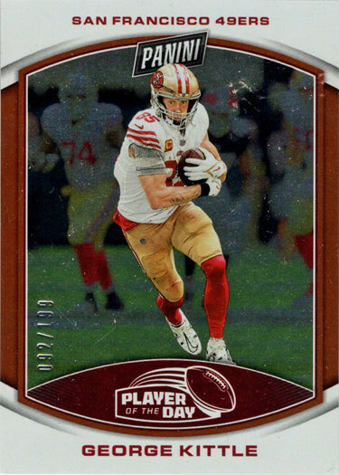 2023 Panini POTD Football Orange Foil Parallel Card 17 George Kittle 092/199