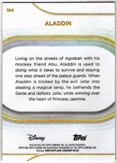 2025 Topps Chrome Disney Base Card 184 Aladdin