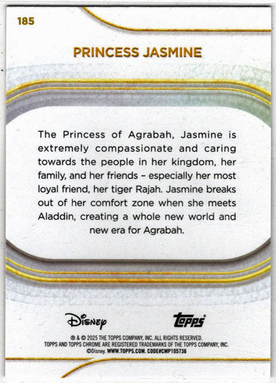 2025 Topps Chrome Disney Base Card 185 Princess Jasmine