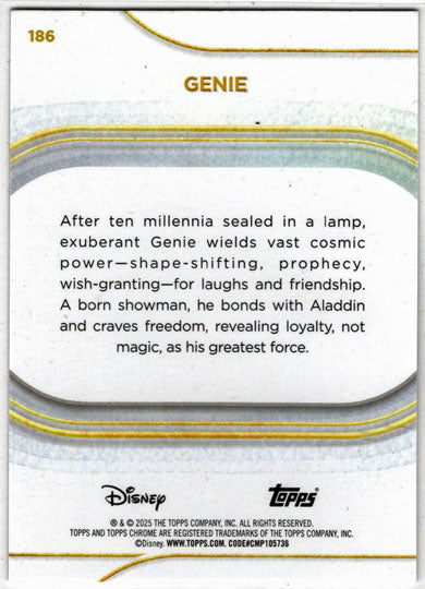 2025 Topps Chrome Disney Prism Parallel Card 186 Genie