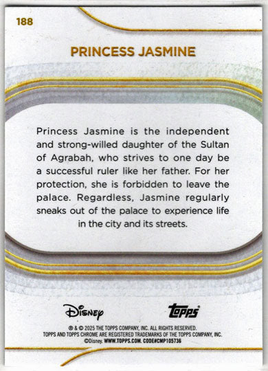 2025 Topps Chrome Disney Base Card 188 Princess Jasmine