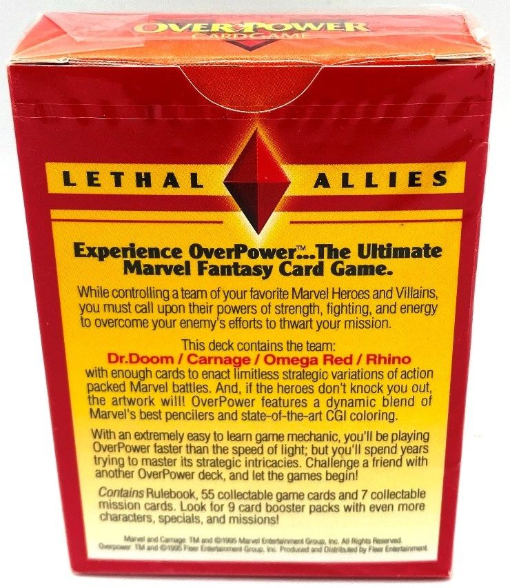 1995 Fleer Marvel OverPower CCG Lethal Allies Starter Deck