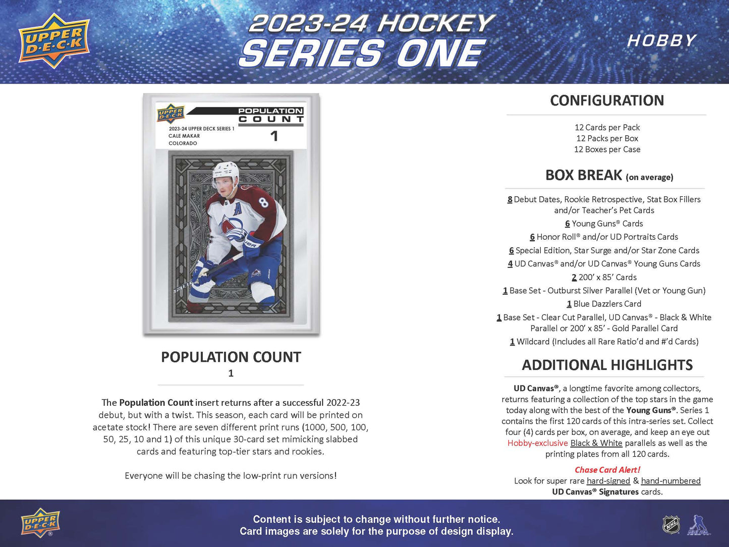 2023-24 Upper Deck Series 1 Hockey Hobby Box
