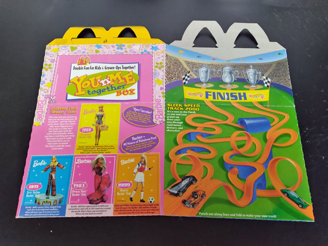 McDonald's Barbie/Hot Wheels Flattened Happy Meal Box