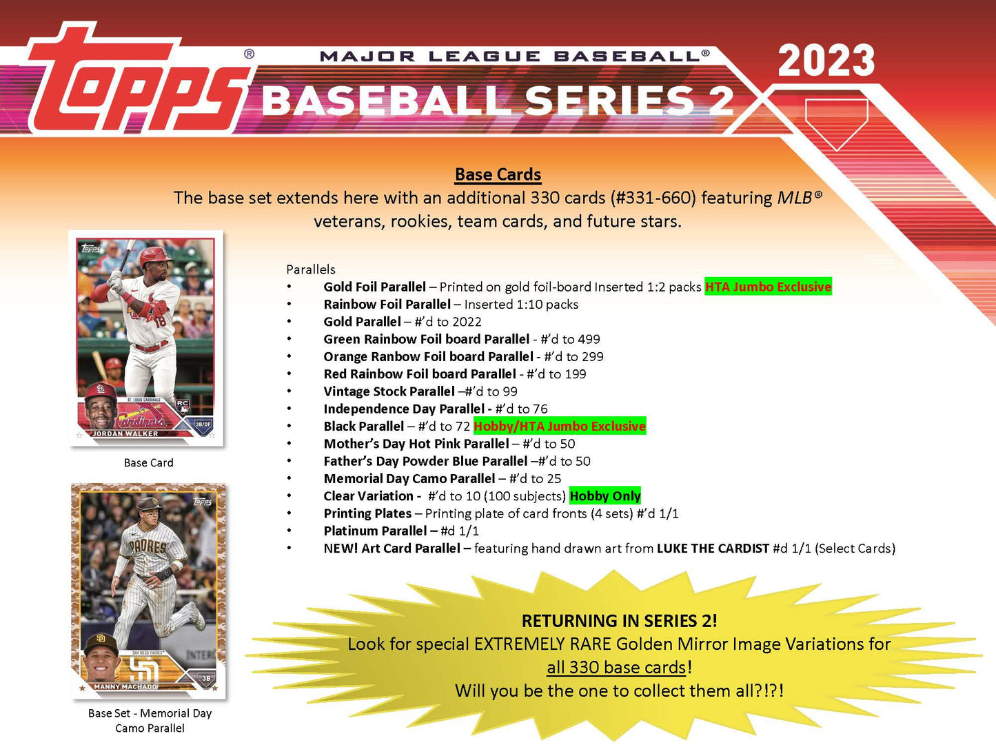 2023 Topps Baseball Series 2 Case of 12 Hobby Card Boxes