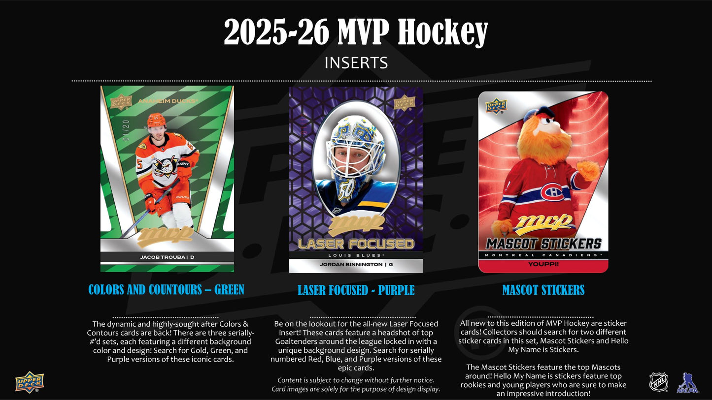 2025-26 Upper Deck MVP Hockey Factory Sealed Hobby Box