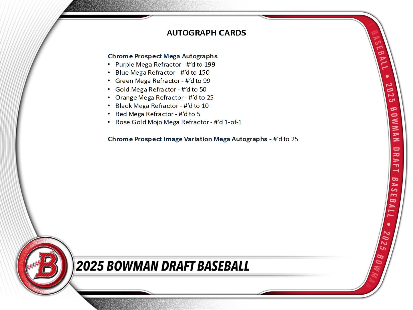 2025 Topps Bowman Draft Baseball Mega Box