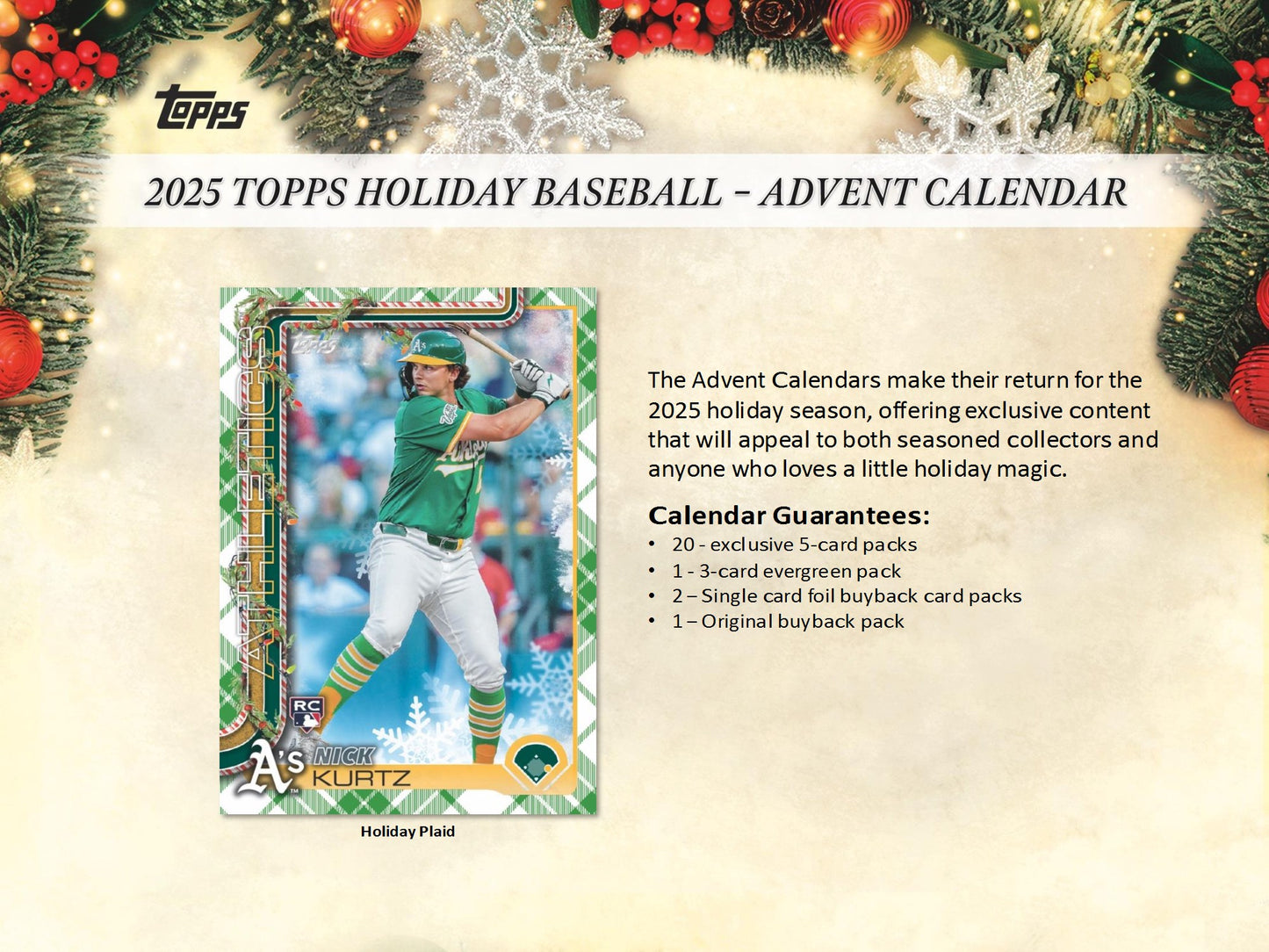 2025 Topps Baseball Holiday Advent Calendar