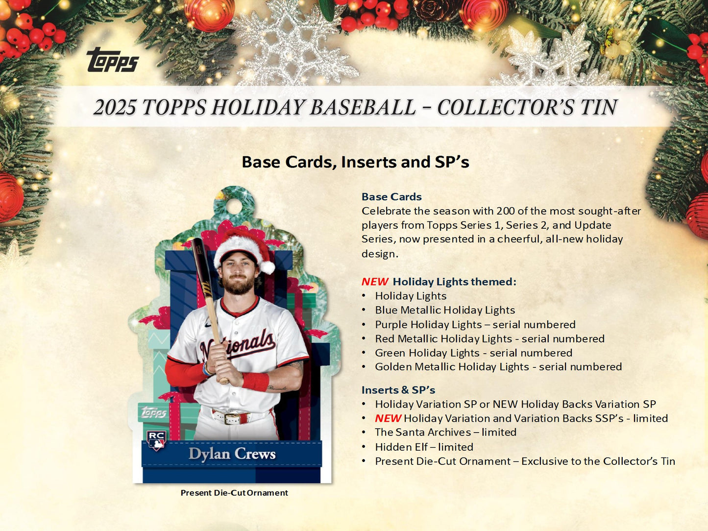 2025 Topps Baseball Holiday Sealed Box of 3 Tins
