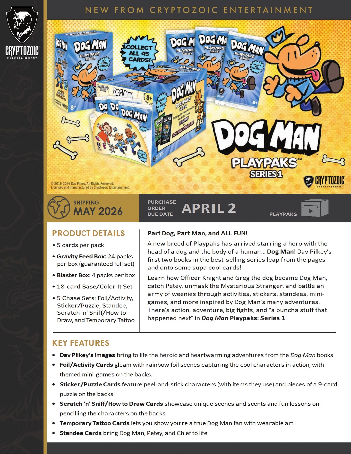 2026 Cryptozoic Dog Man Playpaks: Series 1 Blaster Box
