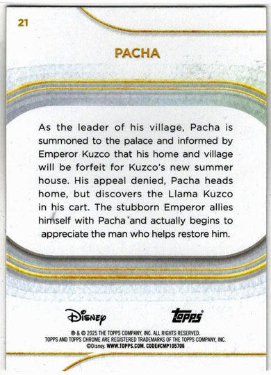 2025 Topps Chrome Disney Base Card 21 Pacha