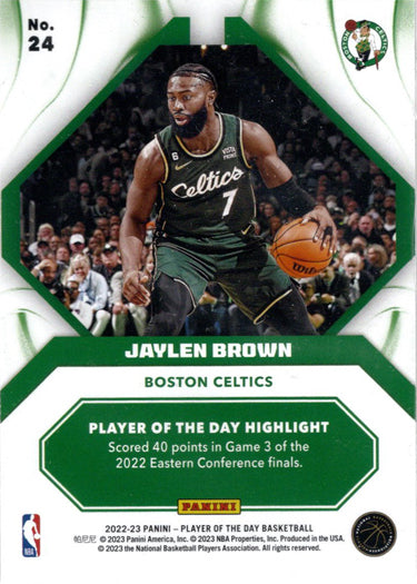 Panini Player of the Day 2022-23 Foil Parallel Base Card 24 Jaylen Brown