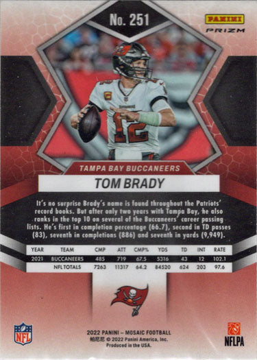 2022 Panini Mosaic TOM BRADY Orange Reactive National Pride #251