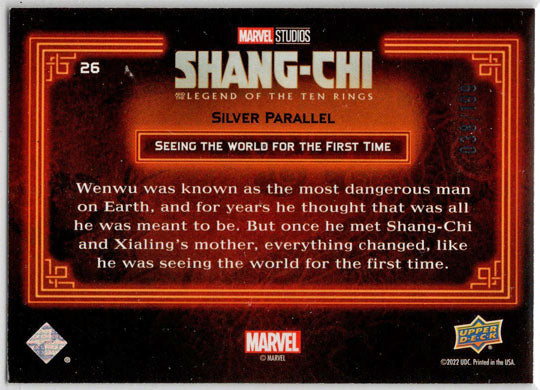 2023 Upper Deck Marvel Shang-Chi Silver Parallel Card 26 "Seeing The World" /199
