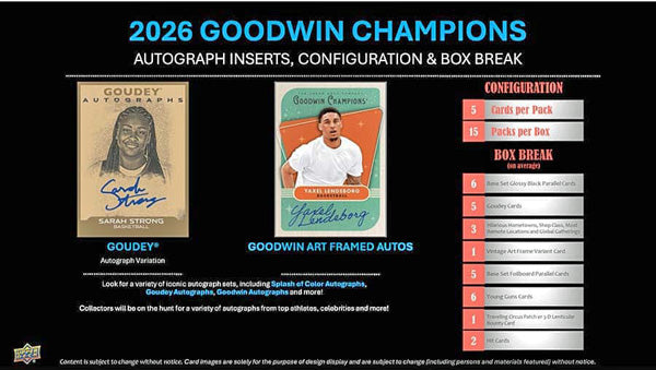 2026 Upper Deck Goodwin Champions Trading Card Hobby Box