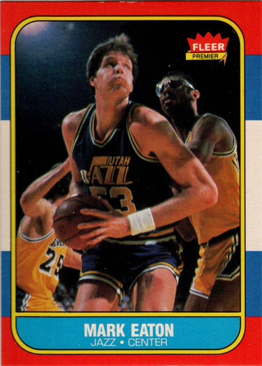 1986-87 Fleer Basketball #28 Mark Eaton Base Rookie Card