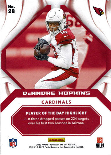 Panini Player Of The Day Football 2022 Foil Parallel Card 28 DeAndre Hopkins