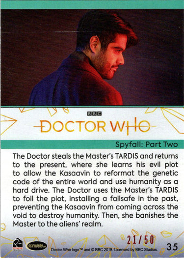 2022 Doctor Who Series 11 & 12 Orange Parallel Card 35 "Spyfall: Part Two" /50