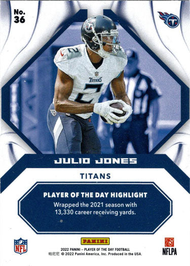 Panini Player Of The Day Football 2022 Foil Parallel Card 36 Julio Jones
