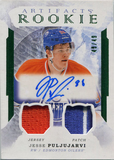 Upper Deck Artifacts Hockey 2016-17 Rookie Auto Patch Card III Jesse Puljujarvi