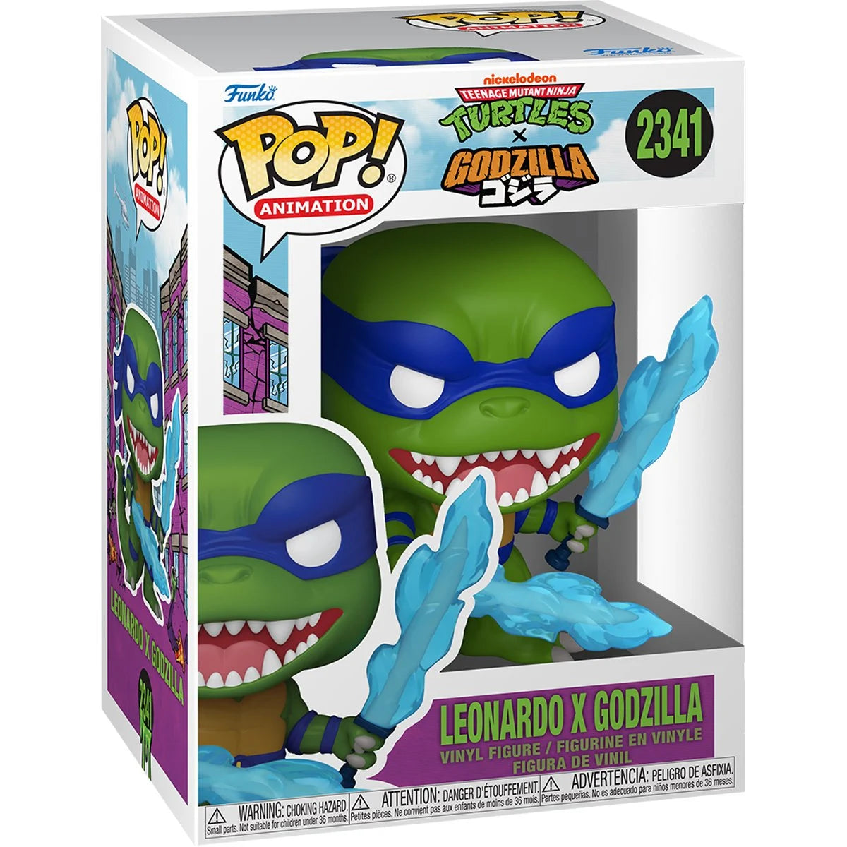 Funko Pop Animation 2341 TMNT x Godzilla Leonardo x Godzilla