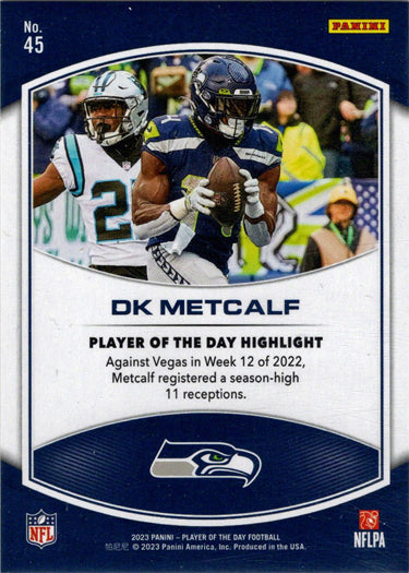 2023 Panini POTD Football Orange Foil Parallel Card 45 DK Metcalf 149/199