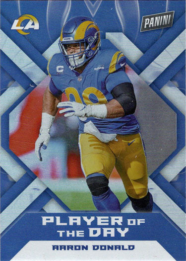 Panini Player Of The Day Football 2022 Foil Parallel Card 46 Aaron Donald