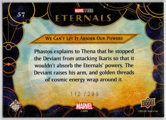 2023 Upper Deck Marvel Eternals Blue Parallel Card 57 "We Can't Let It..." /299