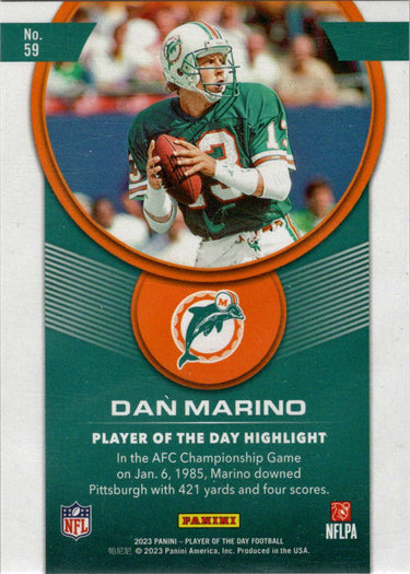 2023 Panini POTD Football Orange Foil Parallel Card 59 Dan Marino 163/199