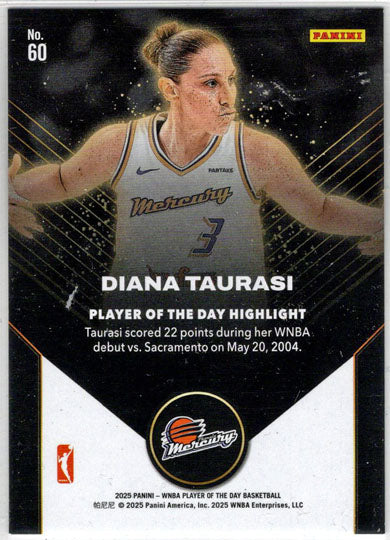 2025 Panini WNBA Player of the Day Orange Parallel Card 60 Diana Taurasi 164/199