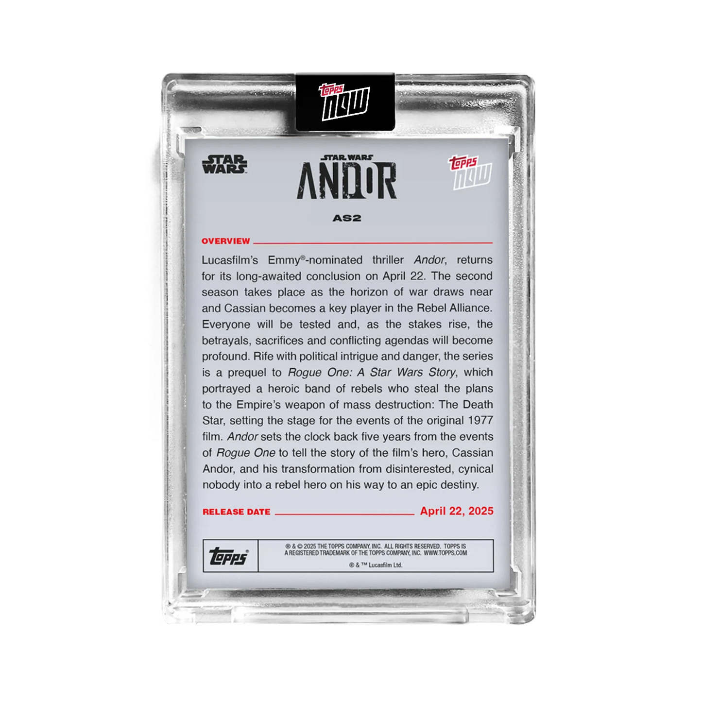 2025 Topps Now Star Wars Andor Season 2 Card AS2