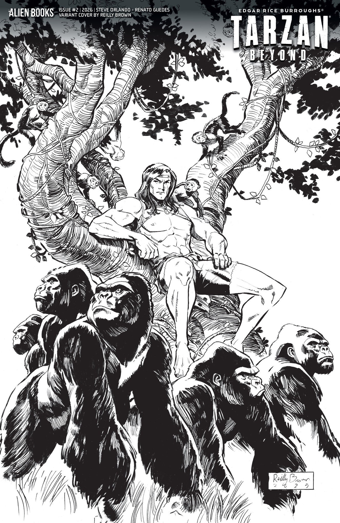 Tarzan Beyond #2 Variant D (Brown Black & White)