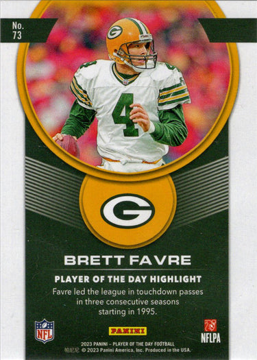2023 Panini POTD Football Blue Foil Parallel Card 73 Brett Favre 13/50