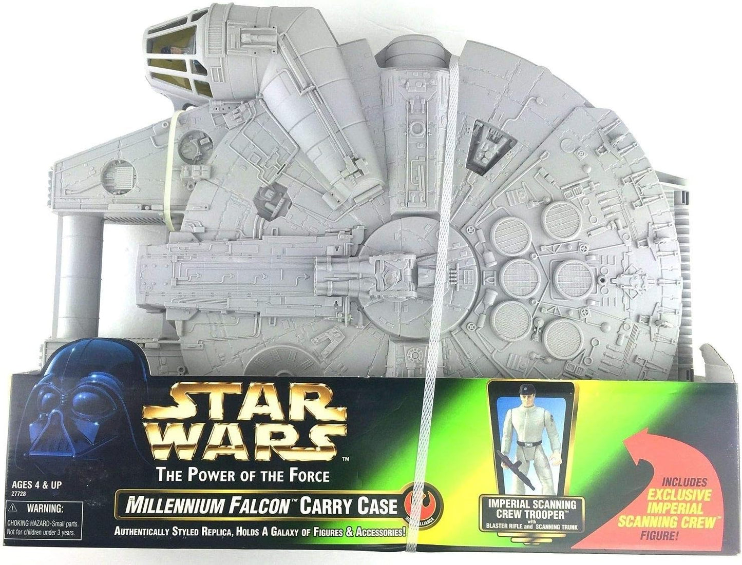 1997 Star Wars Power of the Force Millennium Falcon Carry Case w/ Imperial Scanning Crew Trooper Action Figure