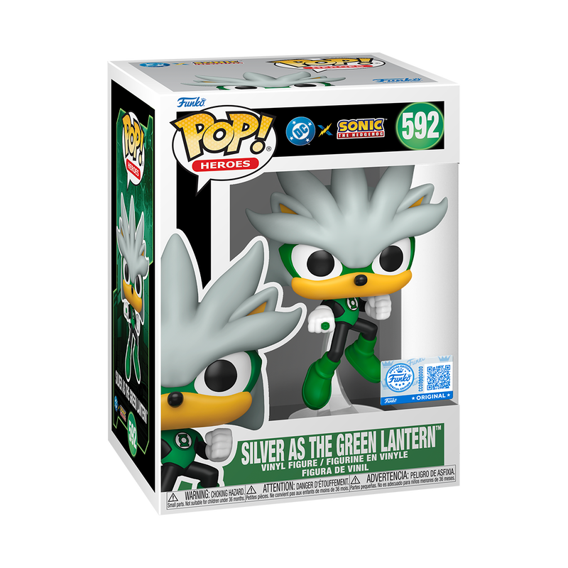 Funko Pop Heroes 592 DC x Sonic the Hedgehog - Silver as the Green Lantern