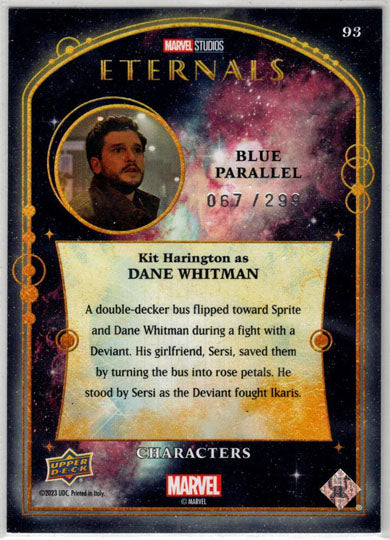 2023 Upper Deck Marvel Eternals Blue Parallel Card 93 Kit Harington /299