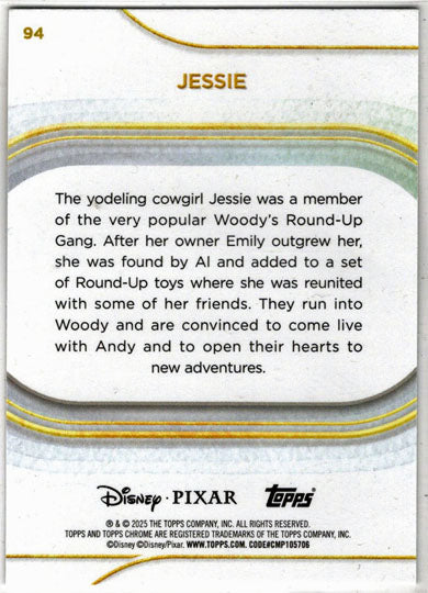 2025 Topps Chrome Disney Prism Parallel Card 94 Jessie