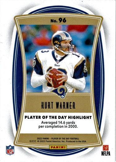 Panini Player Of The Day Football 2022 Red Foil Parallel Card 96 Kurt  Warner 41/99