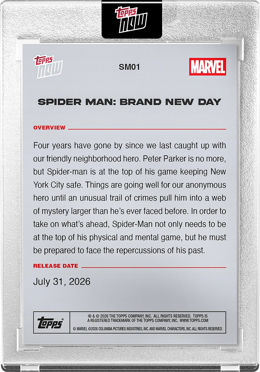 2026 Topps Now Spider-Man Brand New Day SM01