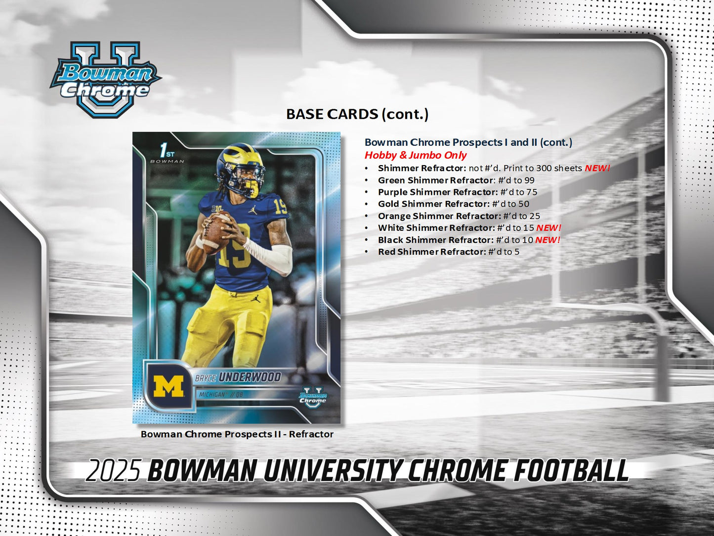 2025 Topps Bowman Chrome University Football HTA Jumbo Box