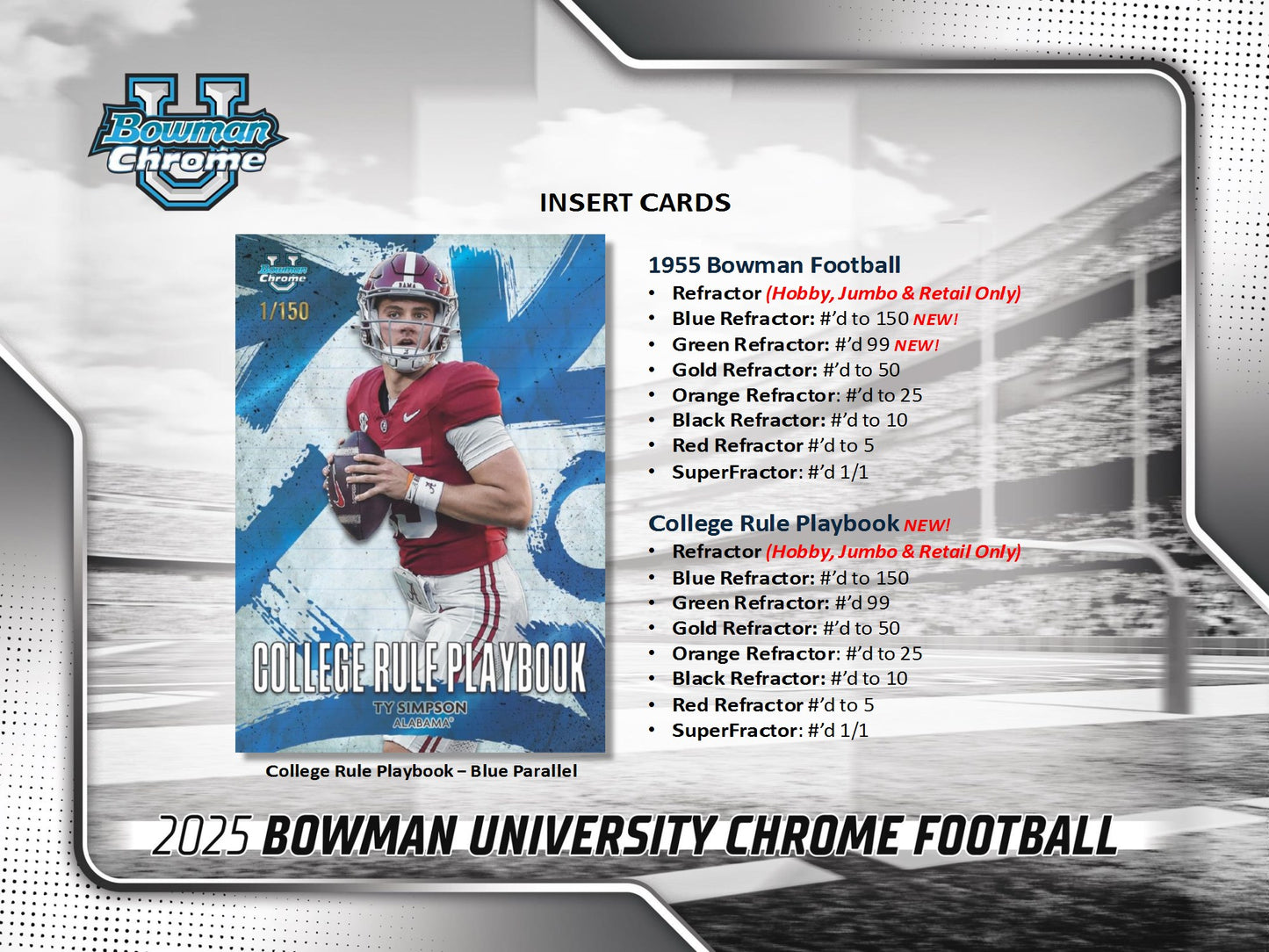 2025 Topps Bowman Chrome University Football HTA Jumbo Box