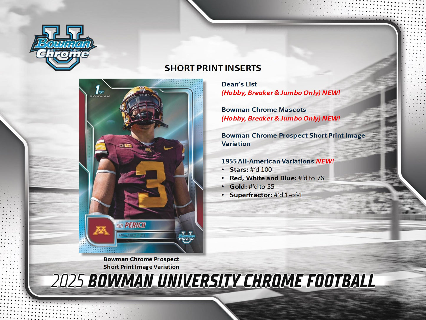 2025 Topps Bowman Chrome University Football HTA Jumbo Box