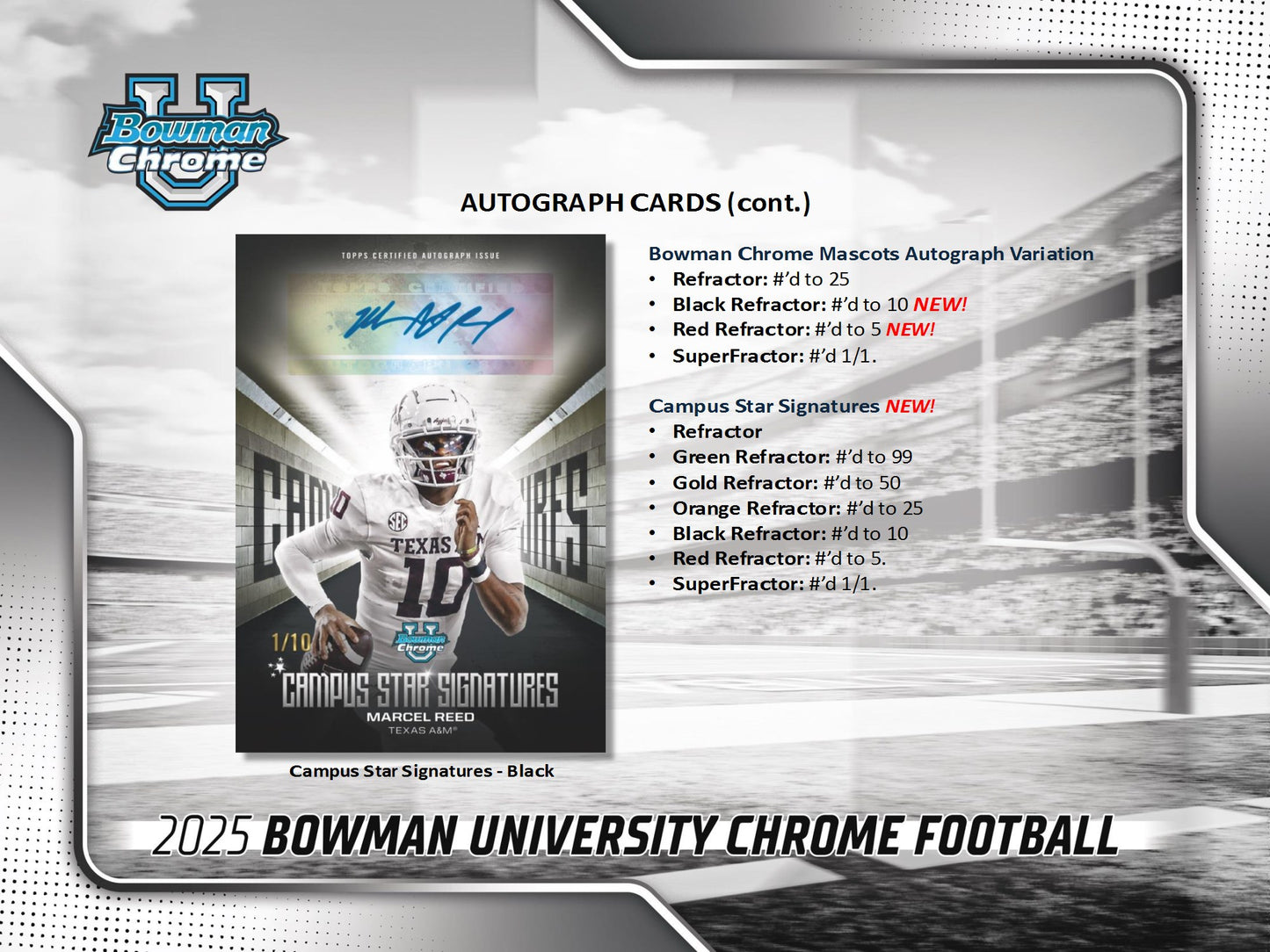 2025 Topps Bowman Chrome University Football HTA Jumbo Box