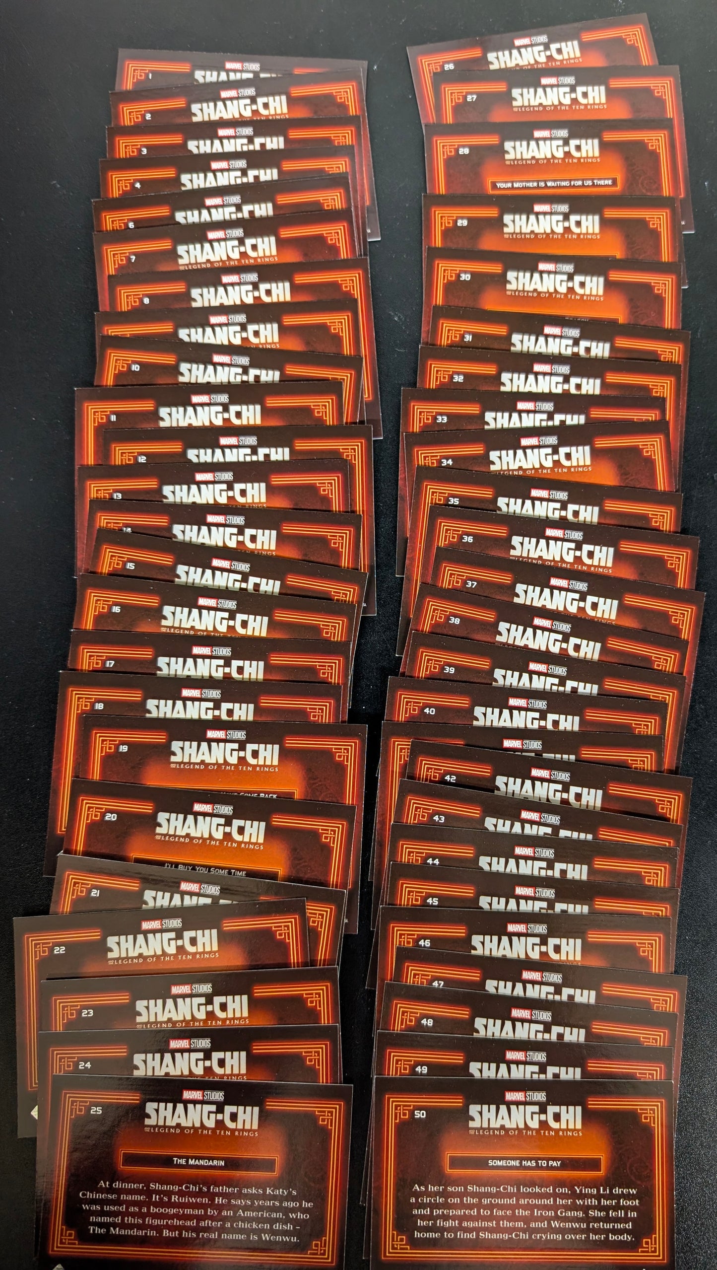 2022 Upper Deck Marvel Shang-Chi Complete 50 Card Base Set