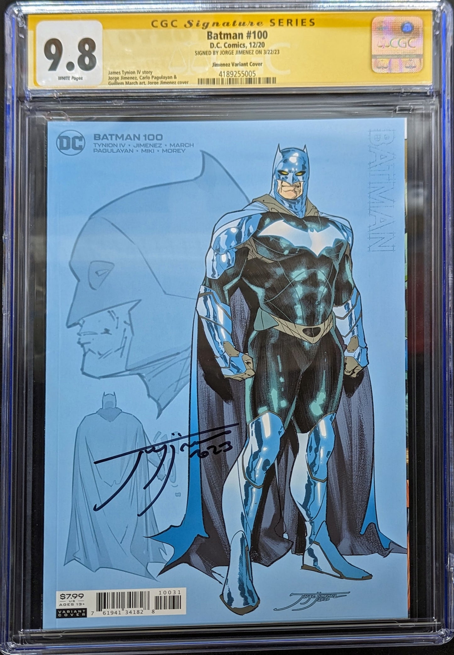 Batman #100 1:25 Variant CGC 9.8 Signed by Jorge Jimenez