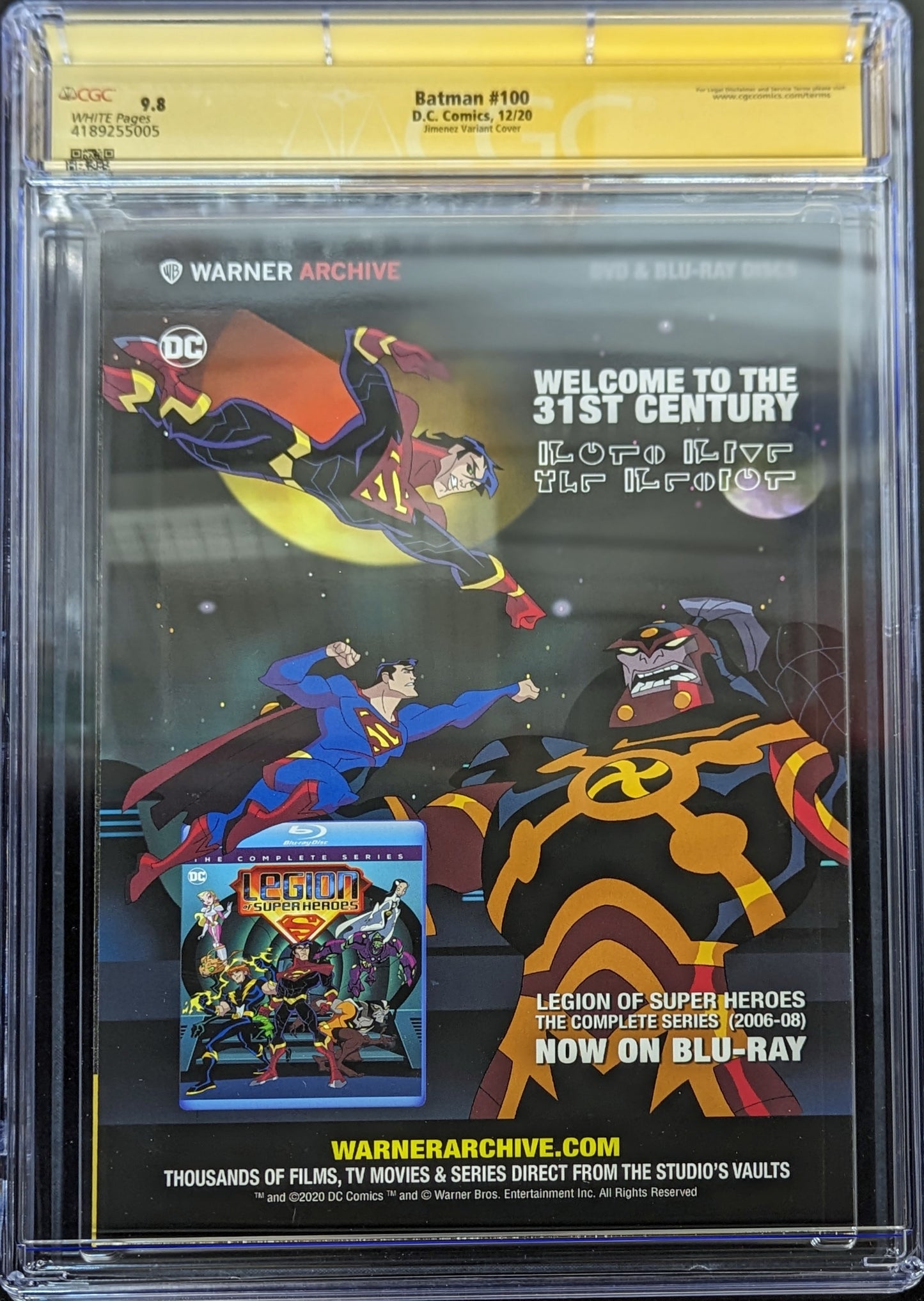 Batman #100 1:25 Variant CGC 9.8 Signed by Jorge Jimenez